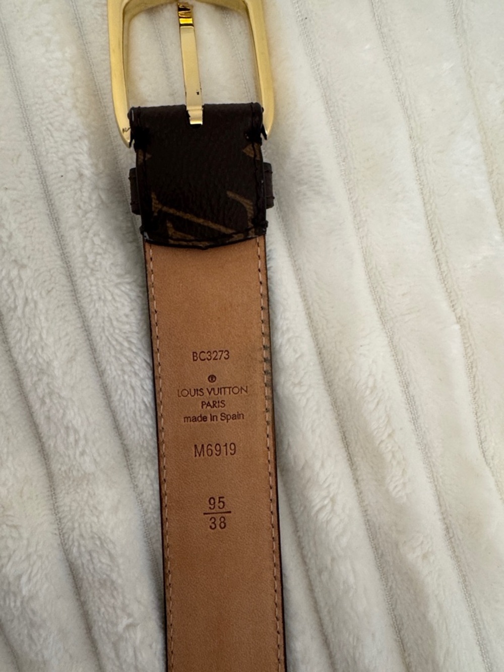 Louis Vuitton Monogram Brown Leather Belt with Gold Buckle - BNWOT - Picture 5 of 5